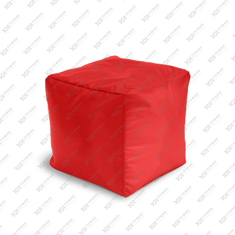 На картинке Пуф-куб Оксфорд Красный / Oxford Red